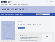 Tablet Screenshot of americanspeech.dukejournals.org